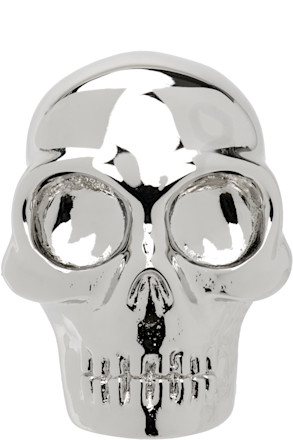 Silver Skull Single Stud Earring
