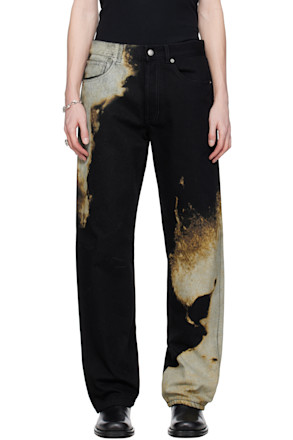 Black & Gray Abstract Print Jeans
