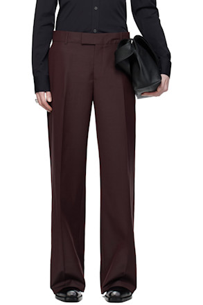 Burgundy Low Rise Tailored Trousers