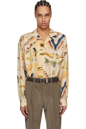 Beige Lumiere Print Shirt
