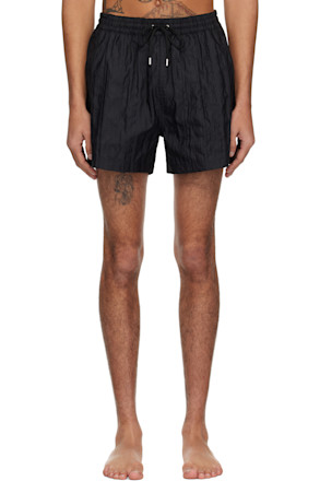 Black Shadow Stripe Swim Shorts