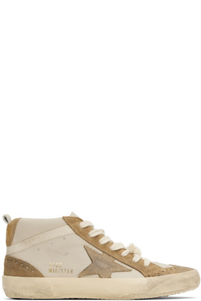 Beige & Brown Mid Star Classic Sneakers