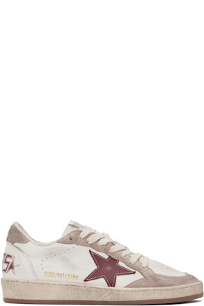 White & Pink Ball Star Sneakers