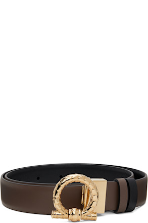 Brown & Black Gancini Reversible Belt