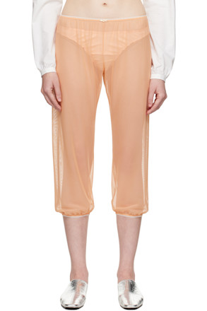 Orange Stretch Tulle Sleep Capri Trousers