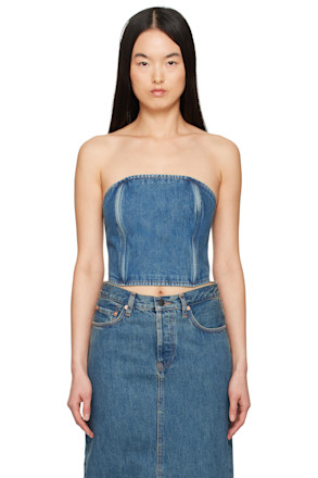 Blue Tube Denim Top