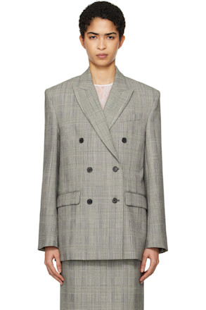 Black & White Double Breasted Blazer