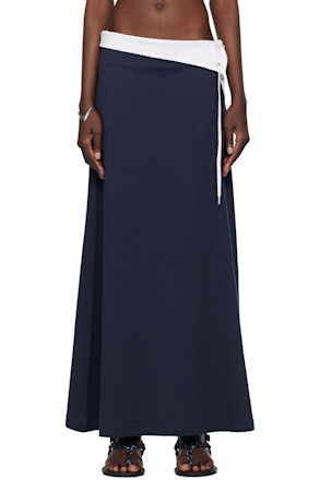 Navy Polo Maxi Skirt