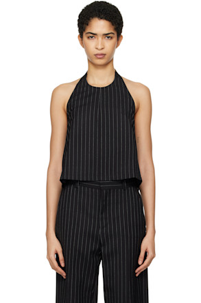 Black Backless Halter Top