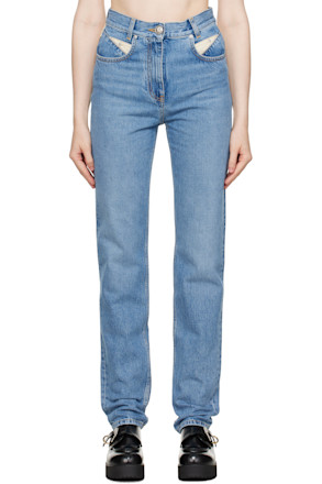 Blue Slim Fit Yoke Jeans