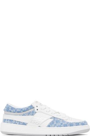 White & Blue G Move Sneakers
