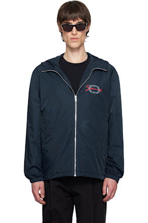 Navy 'GIVENCHY' Medallion Windbreaker