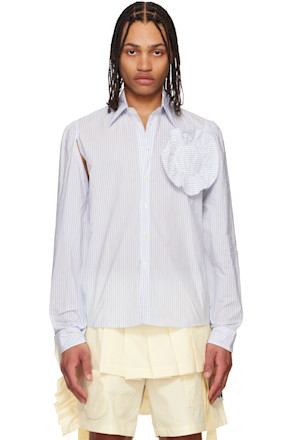 Blue & Off-White Flower Shirt