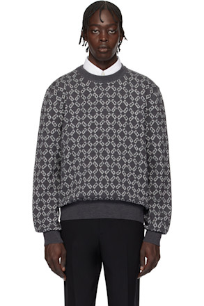 Gray Monogram 72 Jacquard Sweater