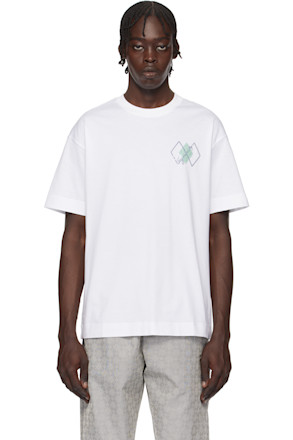 White Sequins Argyle Pattern T-shirt