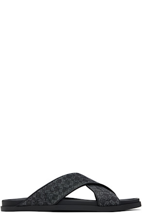 Black G Plage Monogram 72 Pool Slides