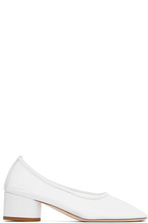 White Balla Pump Mesh Heels