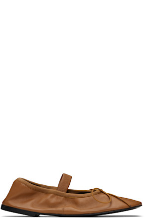 Tan Glove Mary Jane Ballerina Flats