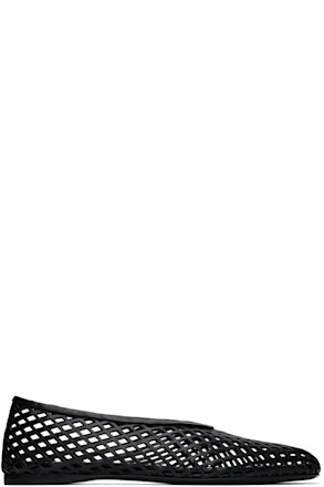Black Tee Perforated Ballerina Flats