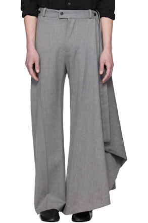 Gray Extended Tailored Trousers