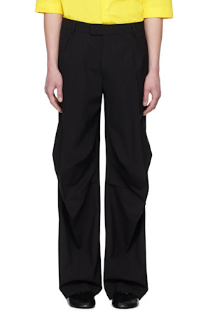 Black Knee Tailored Trousers
