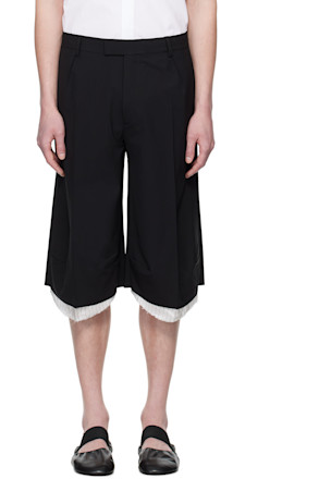 Black Knee Tailored Shorts