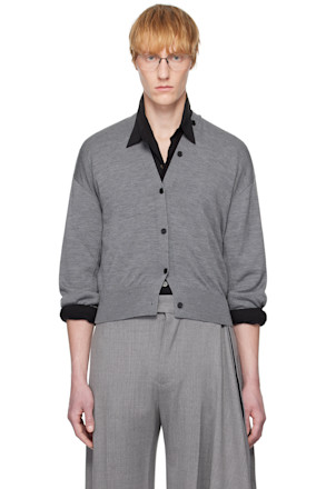 Gray Knit Basculé Cardigan