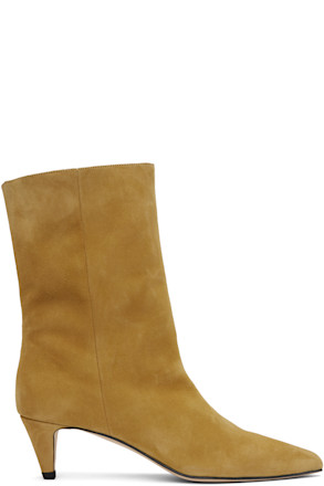 Tan Lysander Kid Suede Leather Boots
