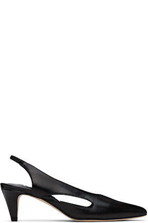 Black Runa Creased Calf Leather Heels