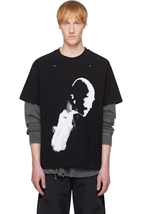 Black AI Generated Print T-shirt
