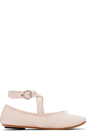 Pink Sophia Belt Ballerina Flats