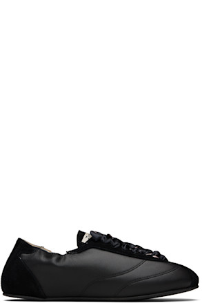 Black Silk Tennis Sneakers