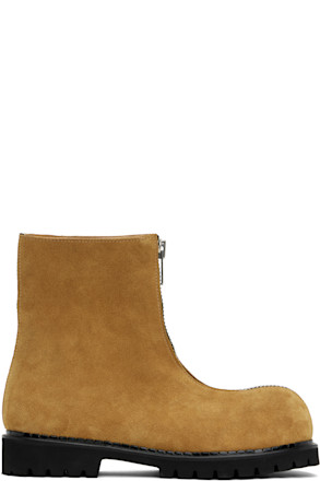 SSENSE Exclusive Tan Big Foot 2 Zip 2 Layer Boots