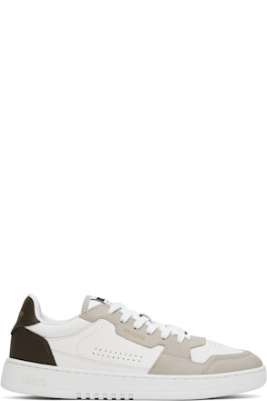 White & Taupe Dice Lo Sneakers