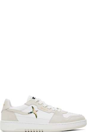 White & Beige Dice Lo Bee Bird Sneakers