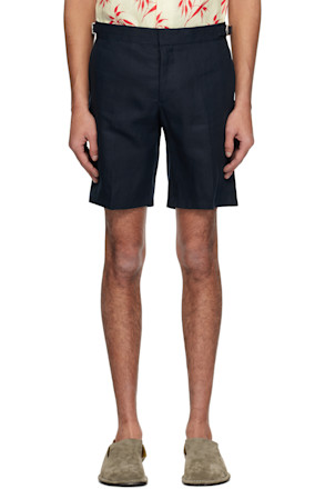 Navy Norwich Italian Linen Shorts