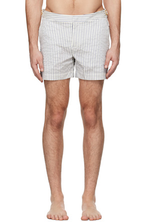 White & Navy Setter Swim Shorts