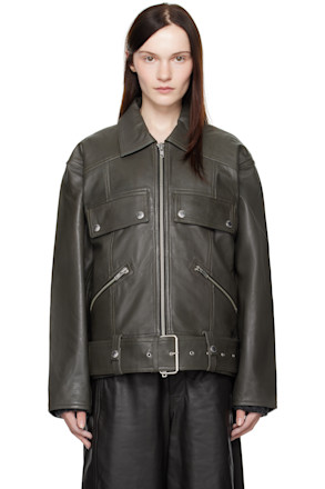 Gray Yara Leather Jacket
