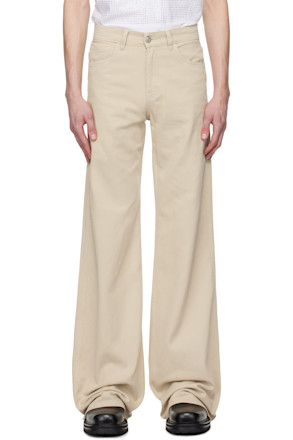 Beige Wide Leg Jeans