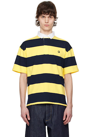 Yellow & Navy Striped Polo