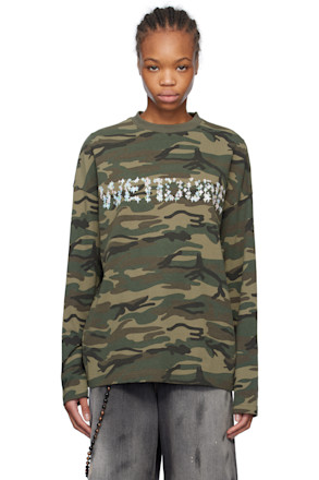 Green Sparkle Logo Long-Sleeved T-shirt