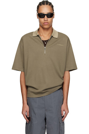 Khaki Darro Zipper Polo
