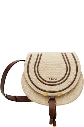 Beige Small Marcie Saddle Bag