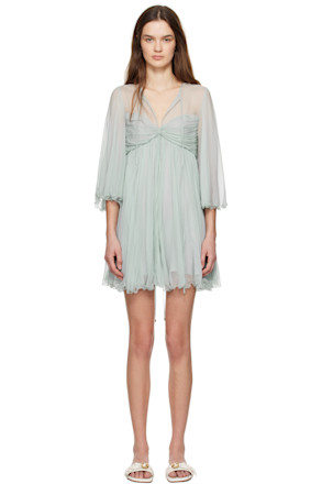 Gray Pleated Minidress