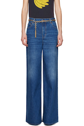 Blue Wide-Leg Jeans