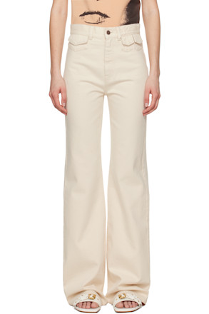 Off-White High-Rise Flare Jeans