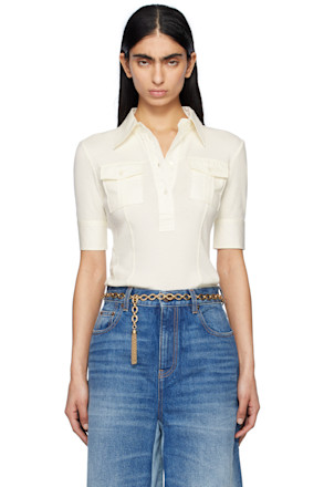 Off-White Short-Sleeve Utilitarian Polo