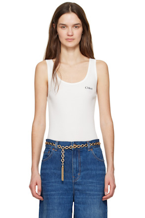White Logo Tank Top