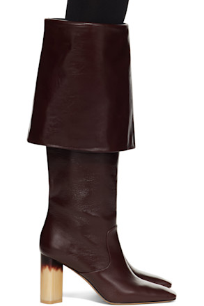 Burgundy Georgia Heeled Tall Boots