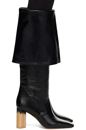 Black Georgia Heeled Tall Boots